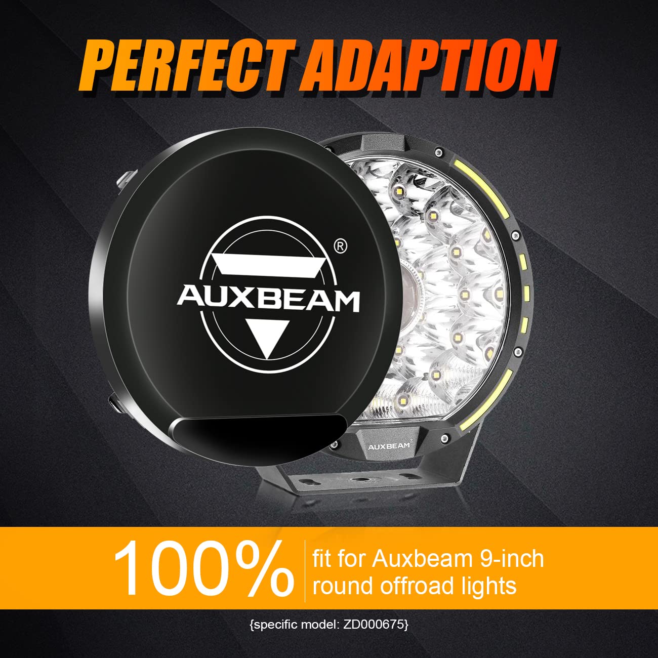 Auxbeam 360-PRO Series Bundle, 9" 270W LED Offroad Lights with 2PCS Amber/Black Light Covers, Spot Flood Combo Round Light Bar Truck LED Pods 4x4 Off-Road Lighting - Image 4