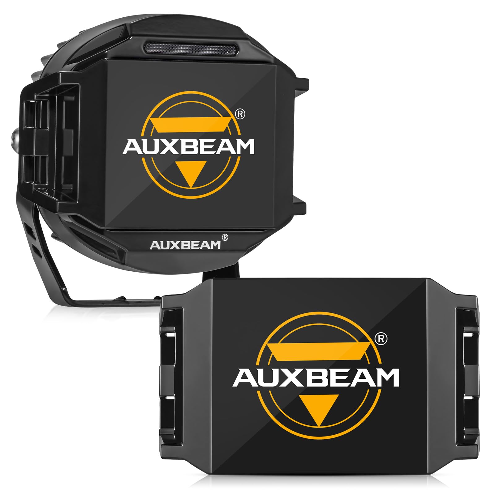 Auxbeam 5" 168W LED Cube Pods Offroad Driving Light with Amber Covers+Auxbeam 5 inch Pod Light Covers - Image 3