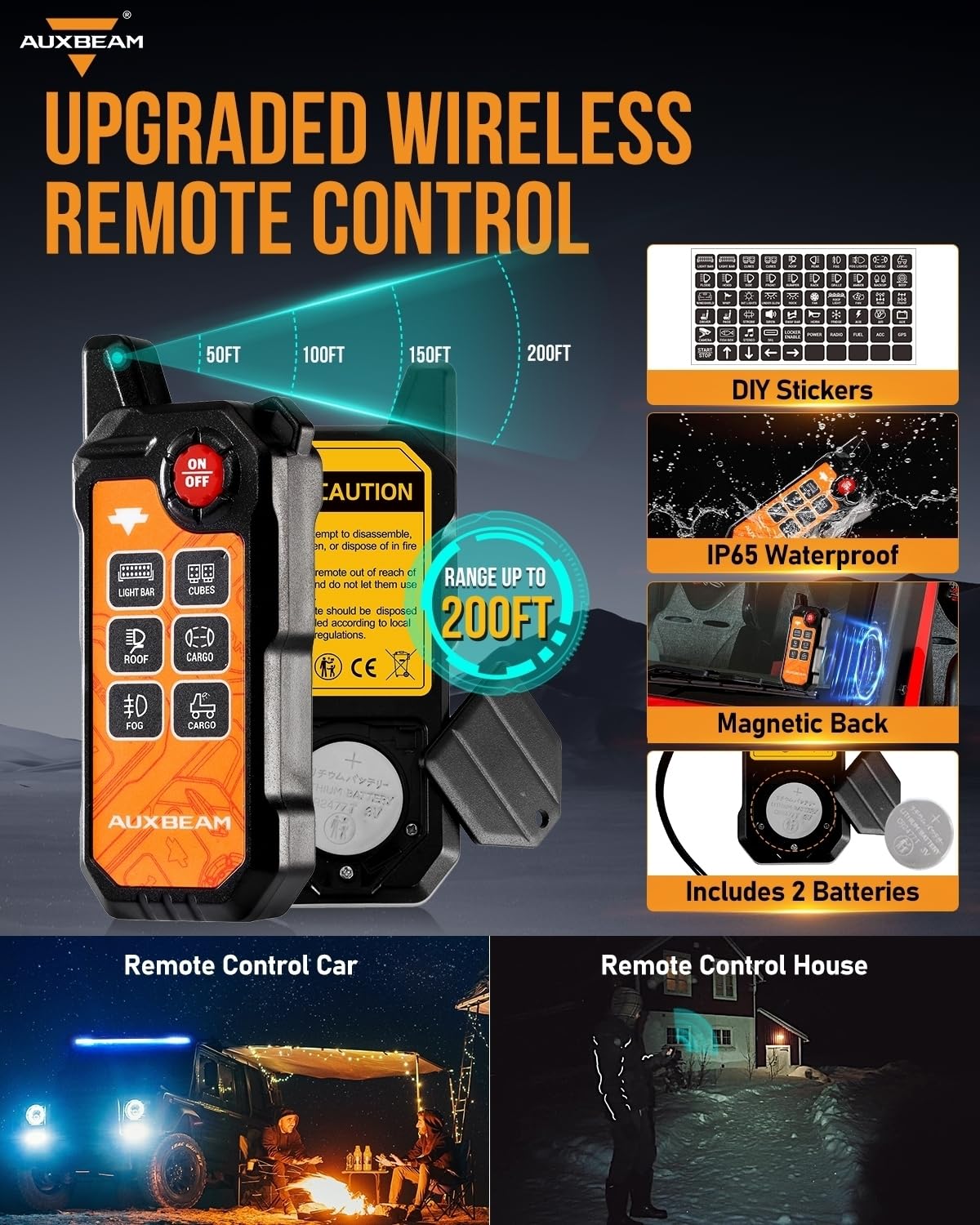 Auxbeam 6 Gang Slim Switch Panel Bluetooth RGB AS-600 with APP&Remote Control Toggle Momentary Pulsed Switch Pod Off Backlight for Truck Offroad UTV ATV Car Marine 12-24V Waterproof, 3 Years Warranty - Image 3