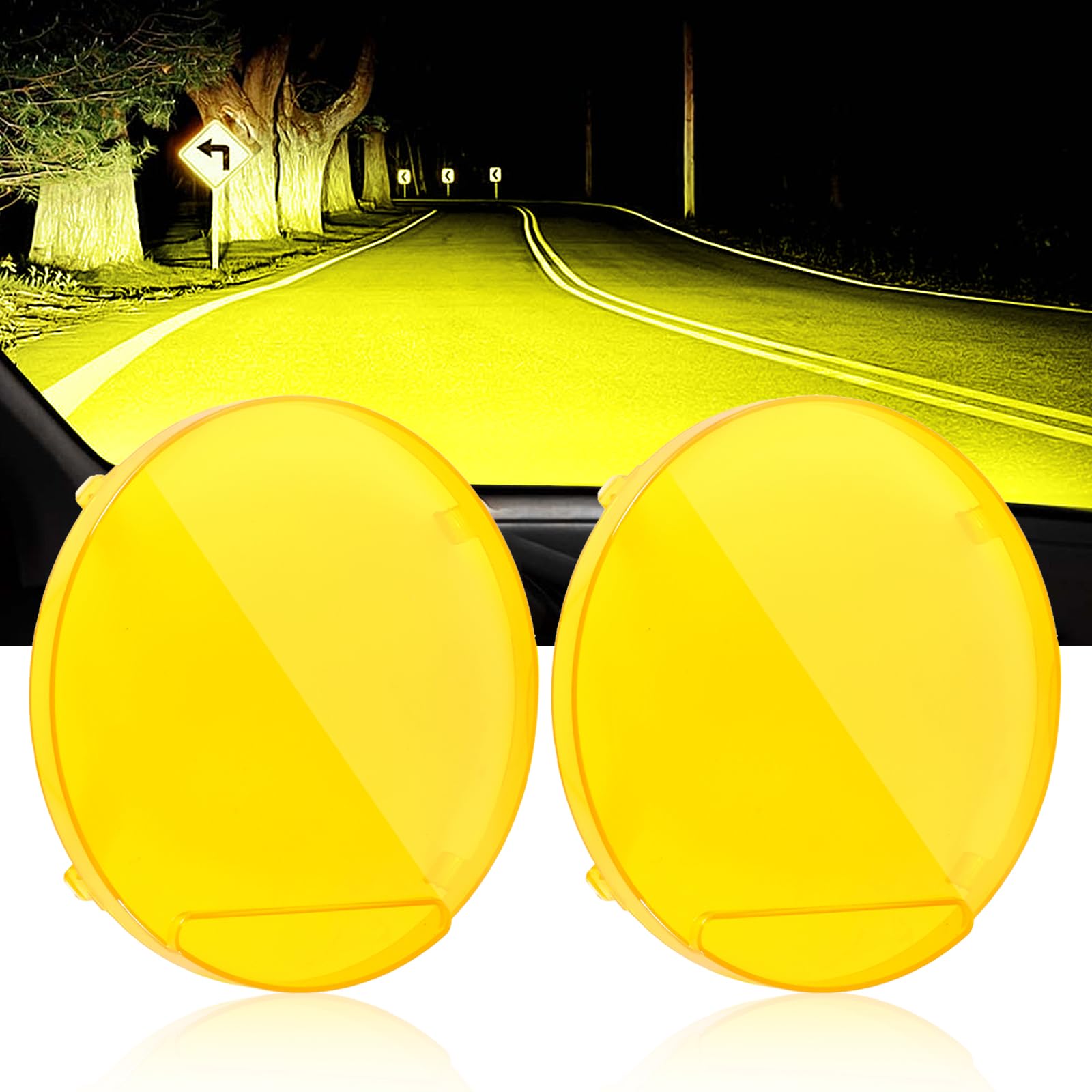 Auxbeam 9'' Round Offroad Lights with Amber & Leather Covers Combo Kit, 270W 37776LM Extremely Bright LED Driving Light Work Light with DT Wiring Harness for Truck, Jeep, ATV, UTV - Image 6