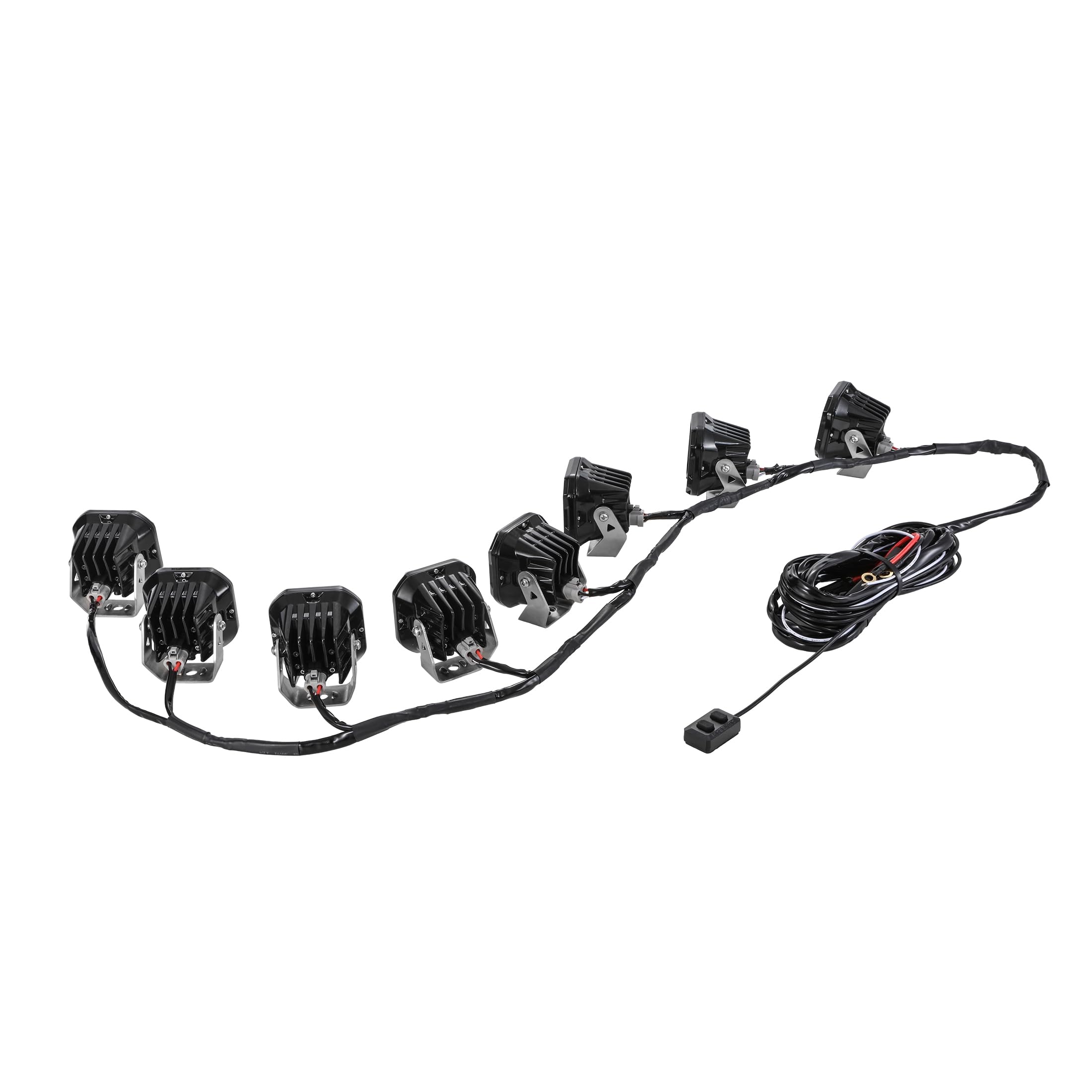 Auxbeam 8-Leads LED Light Pods Wiring Harness Kit, 40A Fuse & Relay, 12V 3-Pin DT Plug for Offroad Lights Work Lights, Compatible with Color Play RGB Series (Only) - Image 3